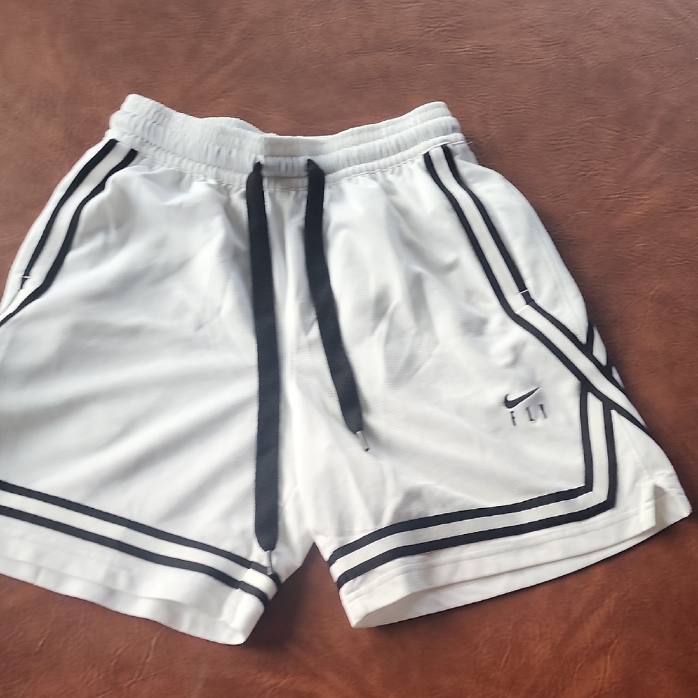 Nike White and Black Womens basketball Athletic Shorts